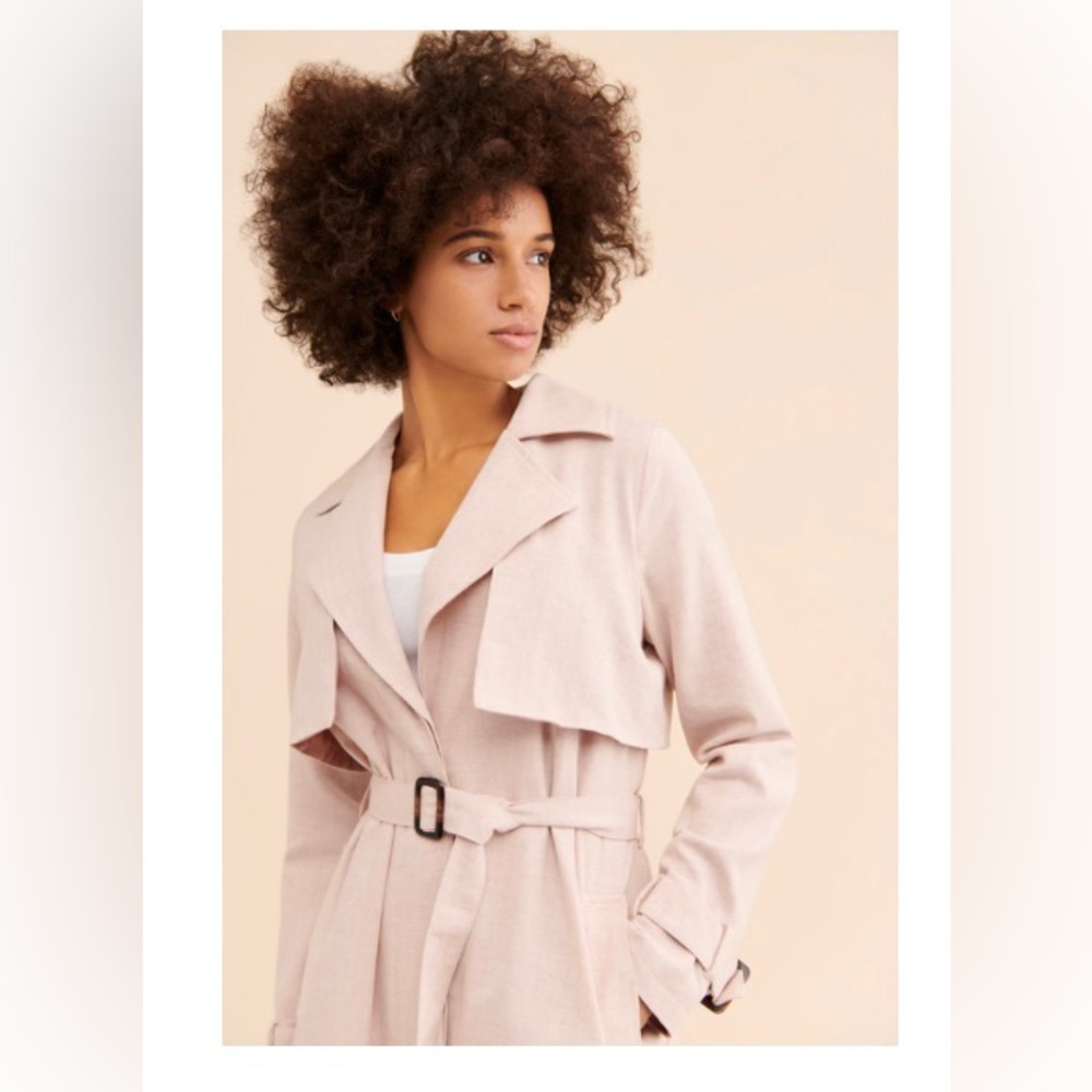 Greylin Linen Trench Coat M